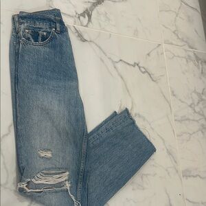 Anine Bing Distressed Blue Jeans